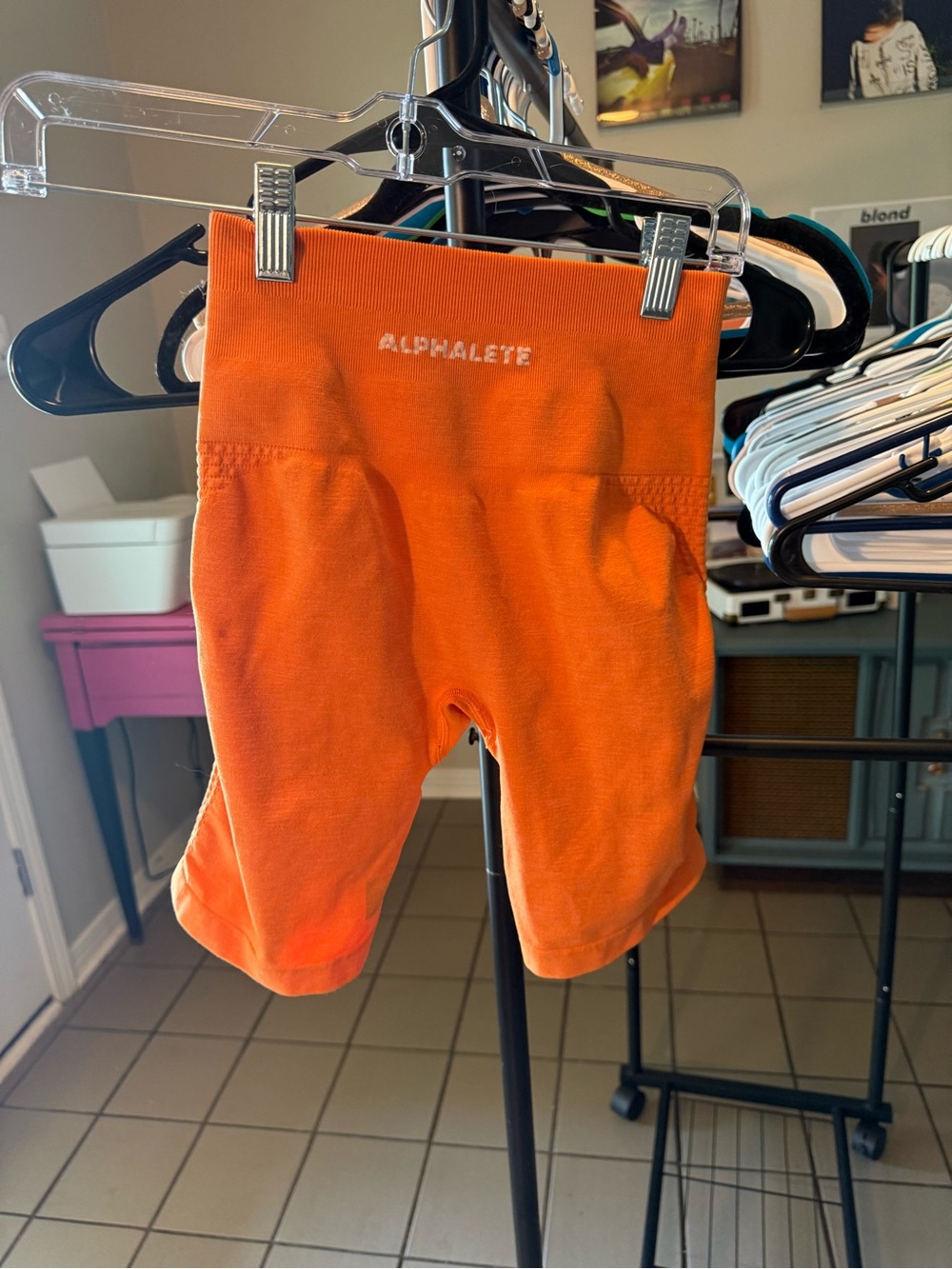 Alphalete Orange Women's Bike Shorts